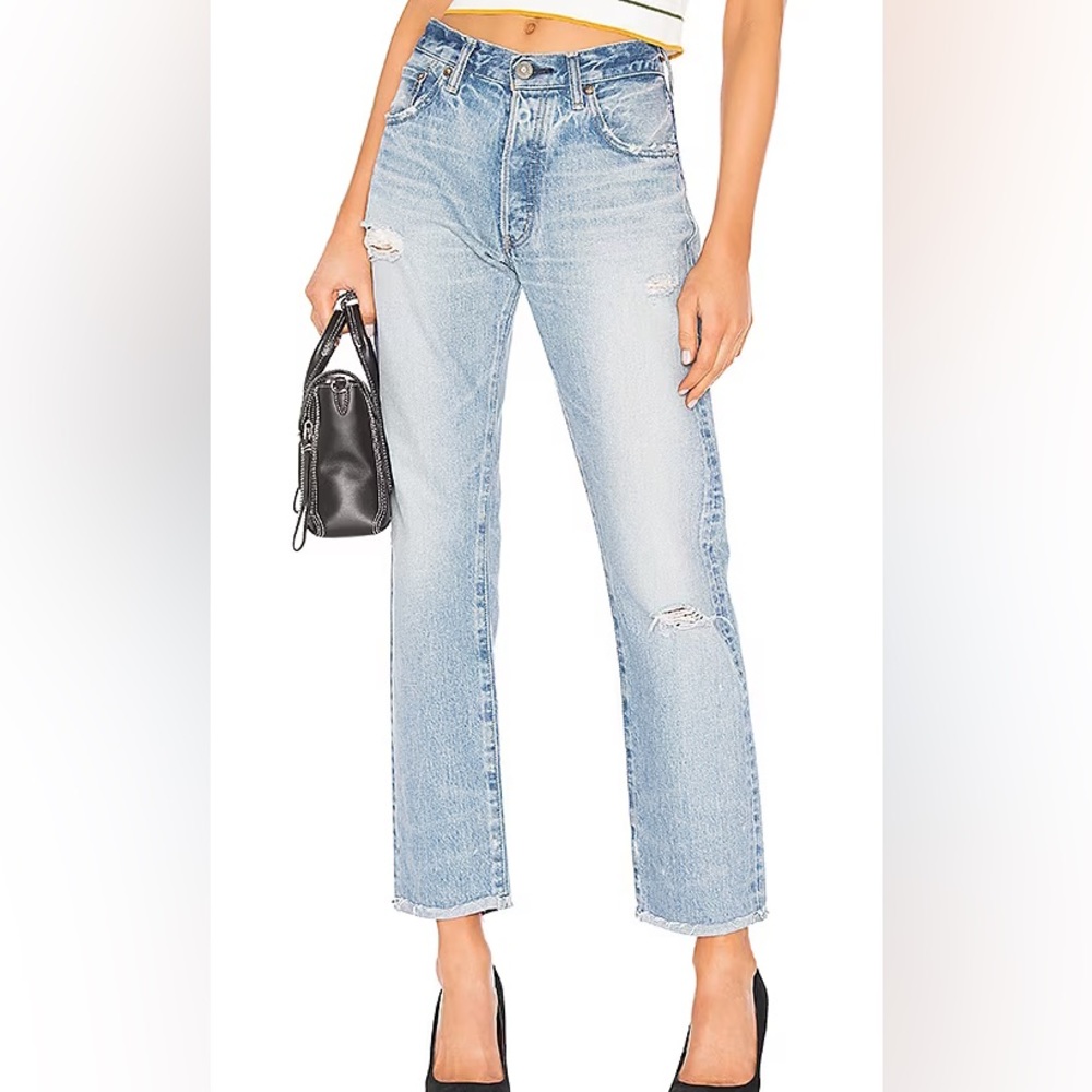 Moussy Vintage Steele Straight Jeans in Blue - Size 24